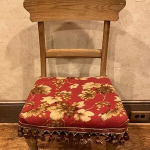 Custom Chair Seat Covers Fringe Red Gold Set of 8 NEW Grape Leaf Pattern 18”